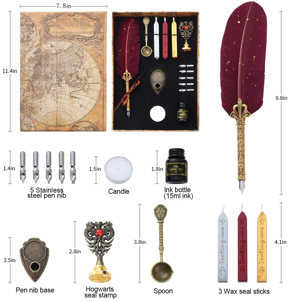 Harry Potter Hogwarts Set De Sello y Pluma