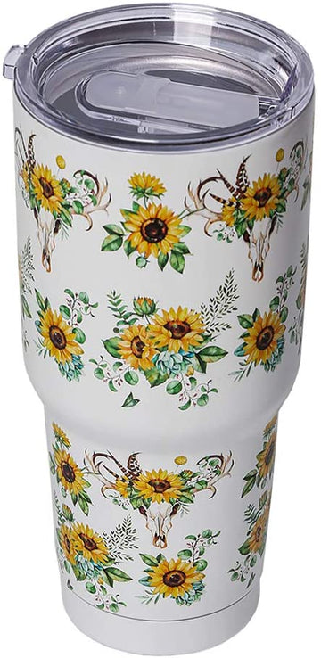 Termo Girasol Base Blanca Vaso Girasol Acero