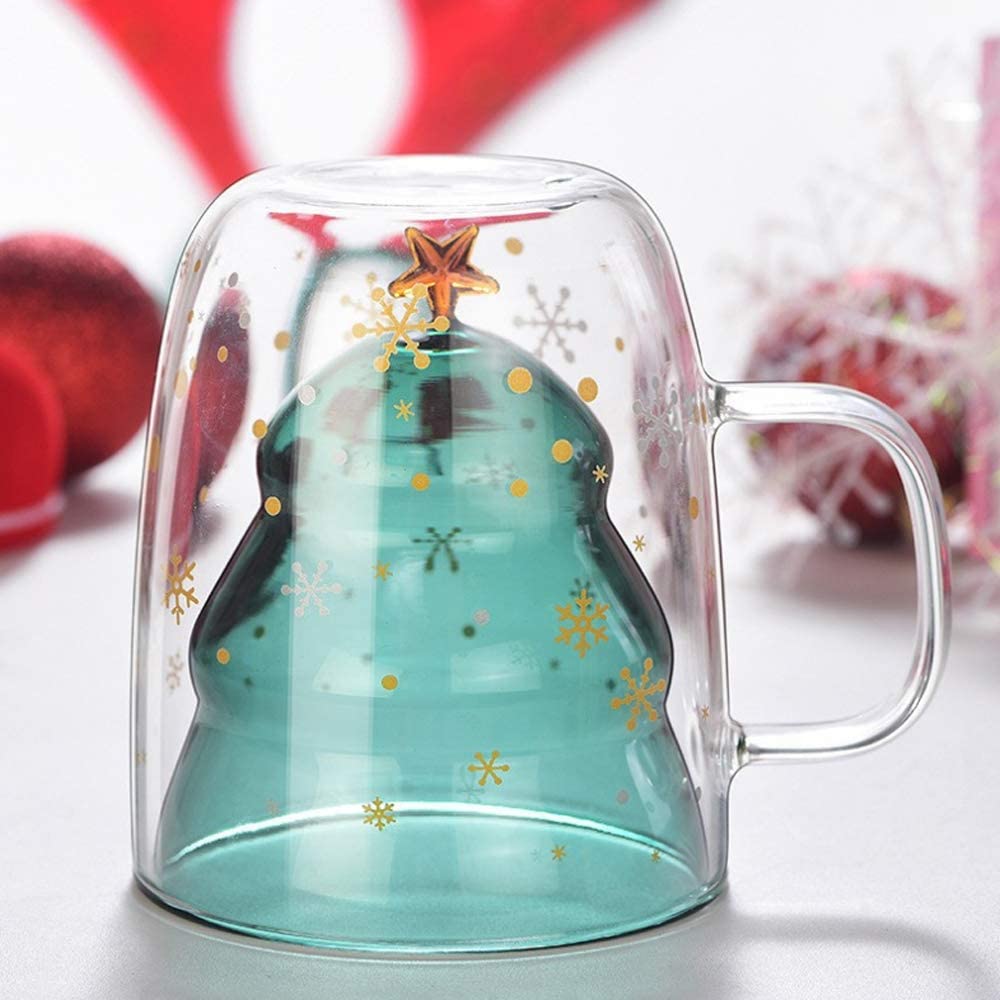 Arbolito Navidad Taza Navideña Cristal