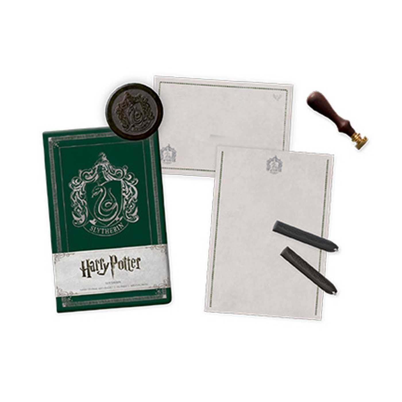 Harry Potter Slytherin Set De Cuaderno Y Sellos
