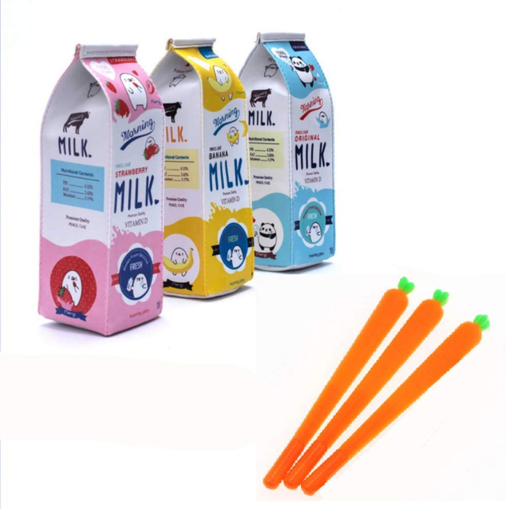 Set De Bolsas Lapiceras Carton De Leche