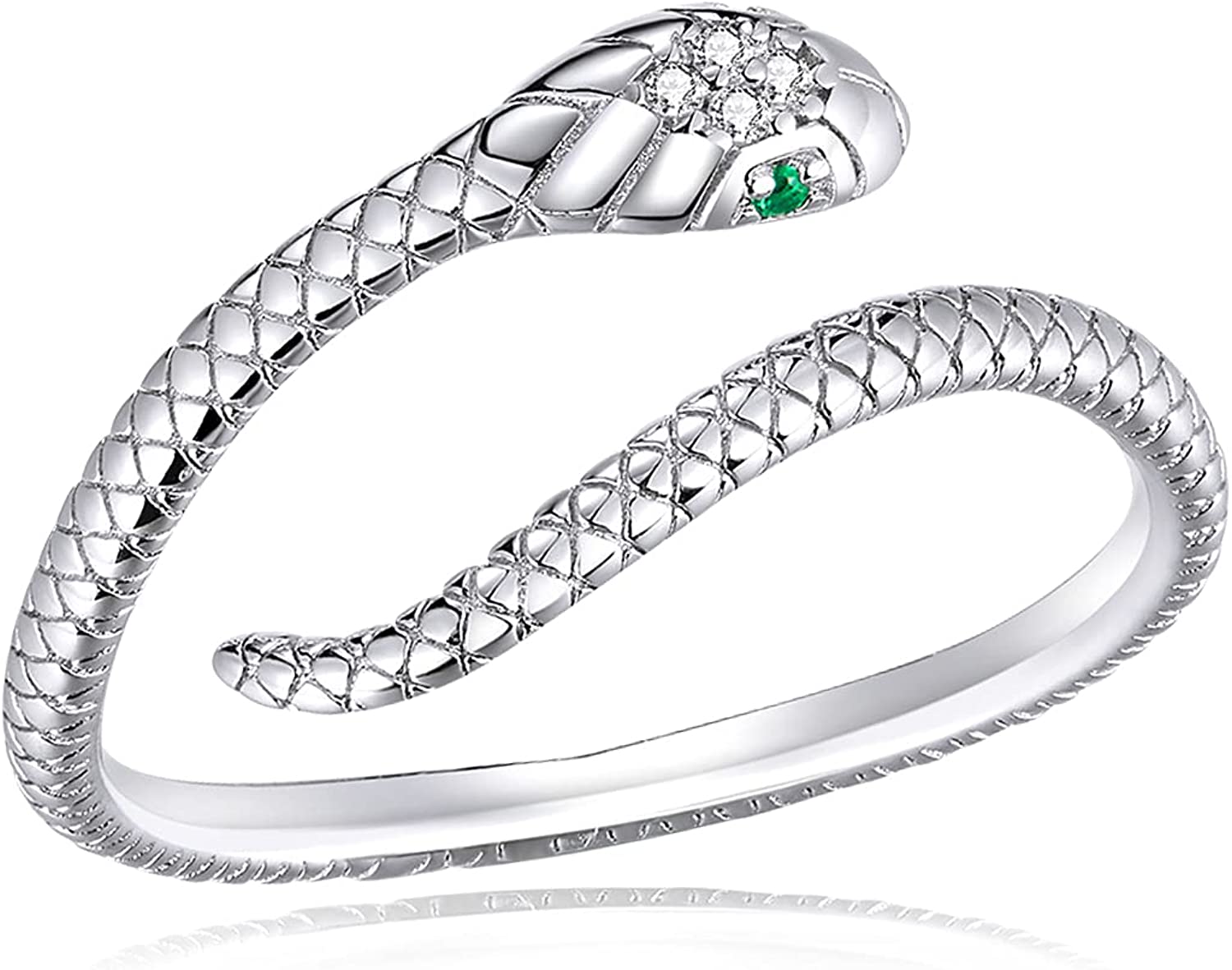 Anillo Serpiente Ojos Verdes Ajustable
