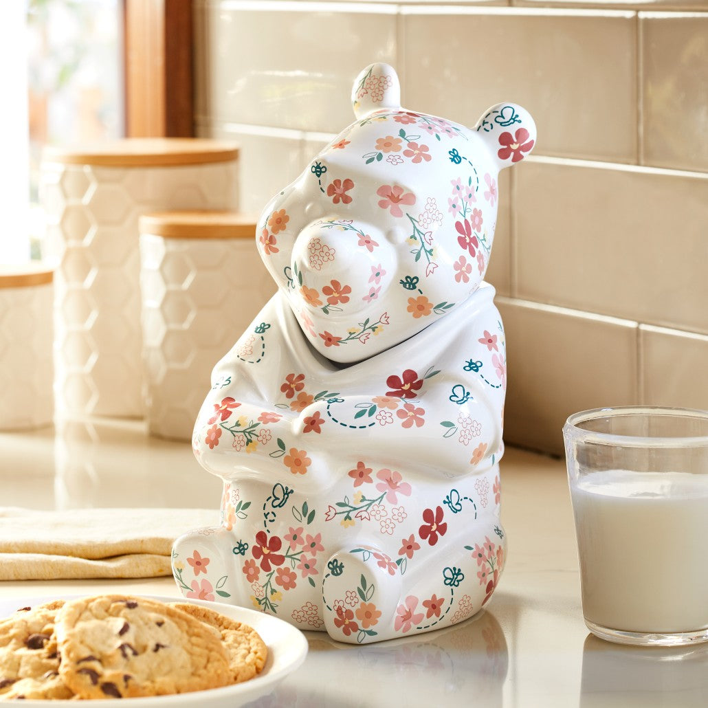 Winnie Pooh Galletero Floral Ceramica