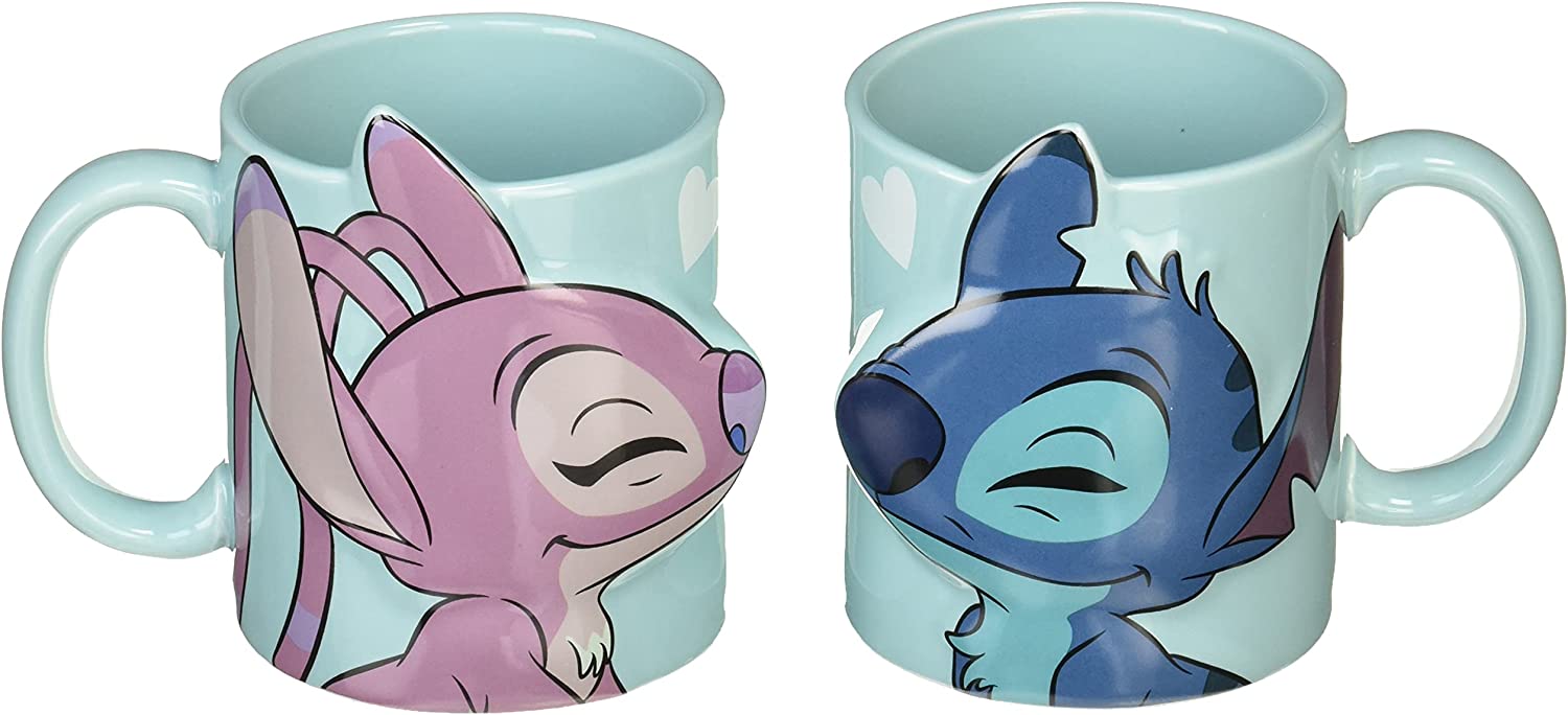Stitch Y Angel Set De Tazas Pareja