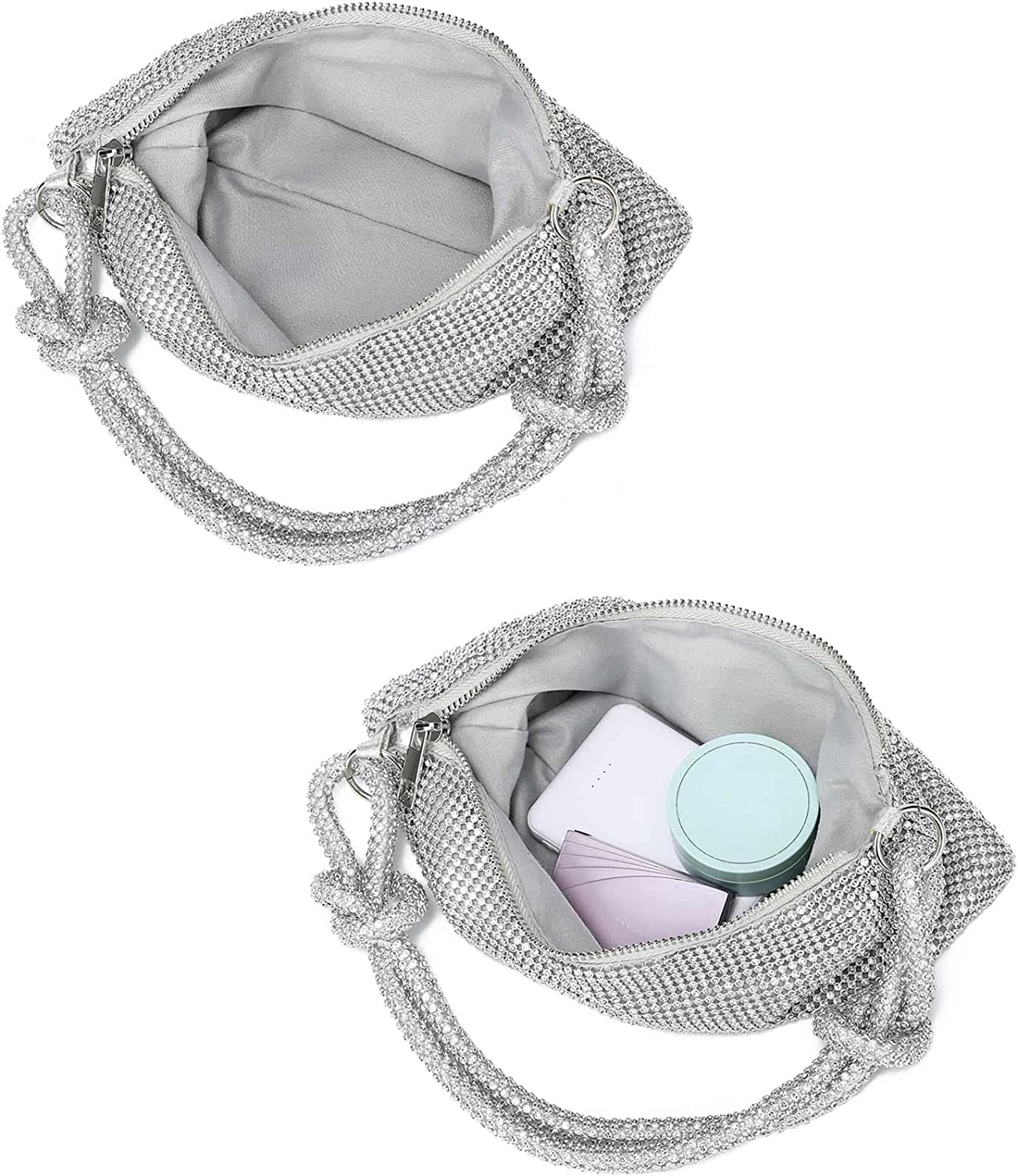 Bolso Diamante Shoulder Bag Plateada