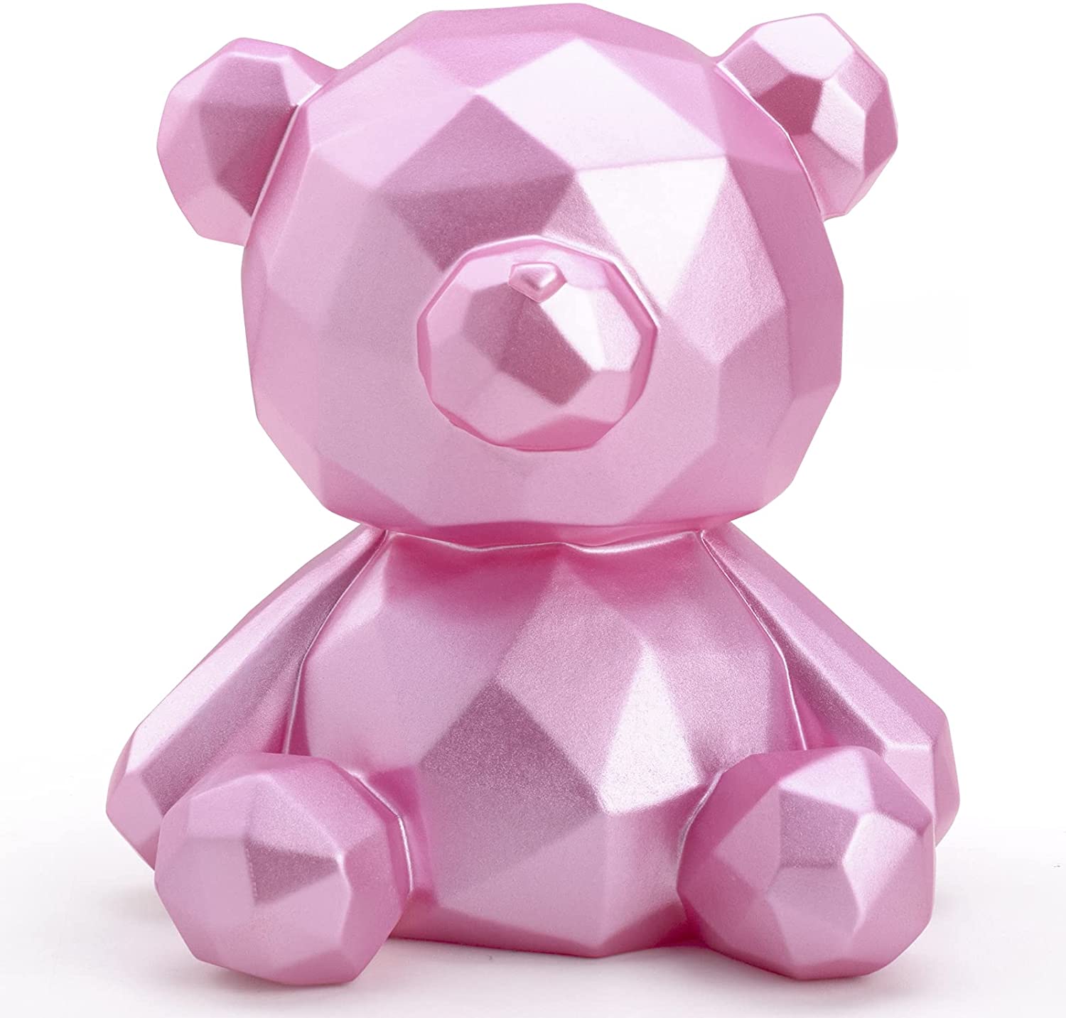 Alcancia Oso Geometrico Rosa