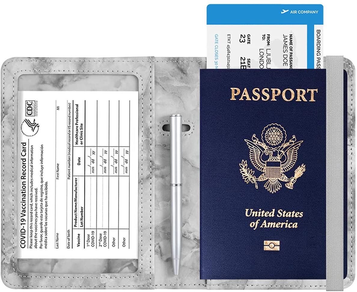 Porta Pasaporte Marmol Gris