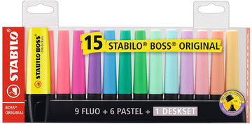 Stabilo Boss Marcadores Plumones 15 Piezas