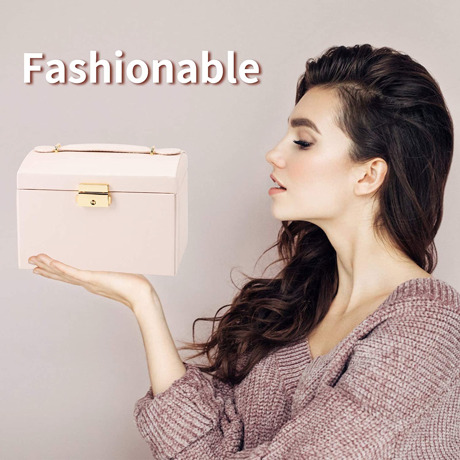 Joyero Organizador Caja Rosa