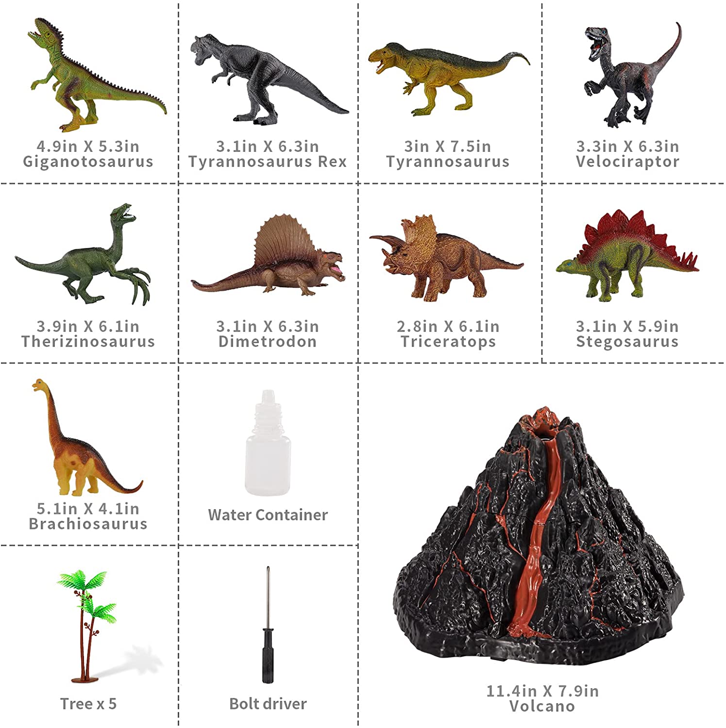 Dinosaurio Set Con Volcan Juguete