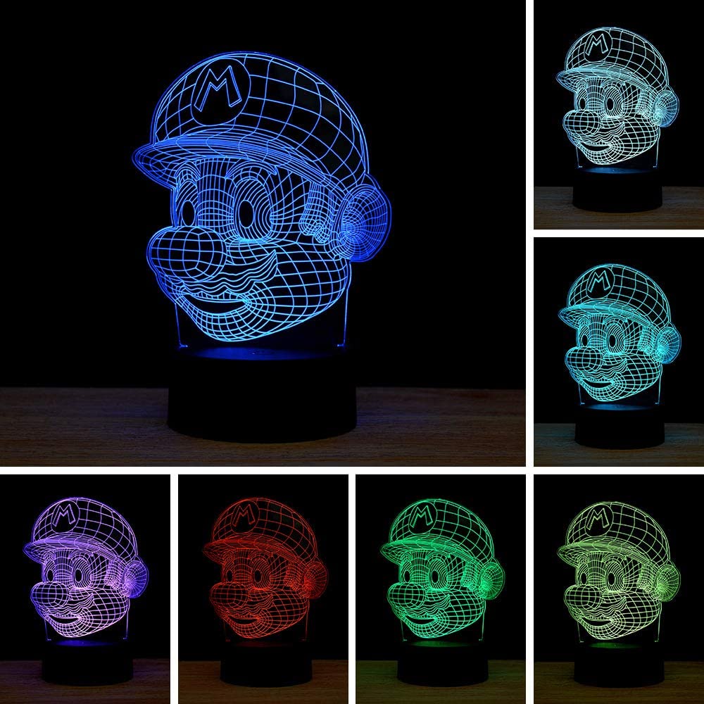 Nintendo Mario Bross Lampara Holografica