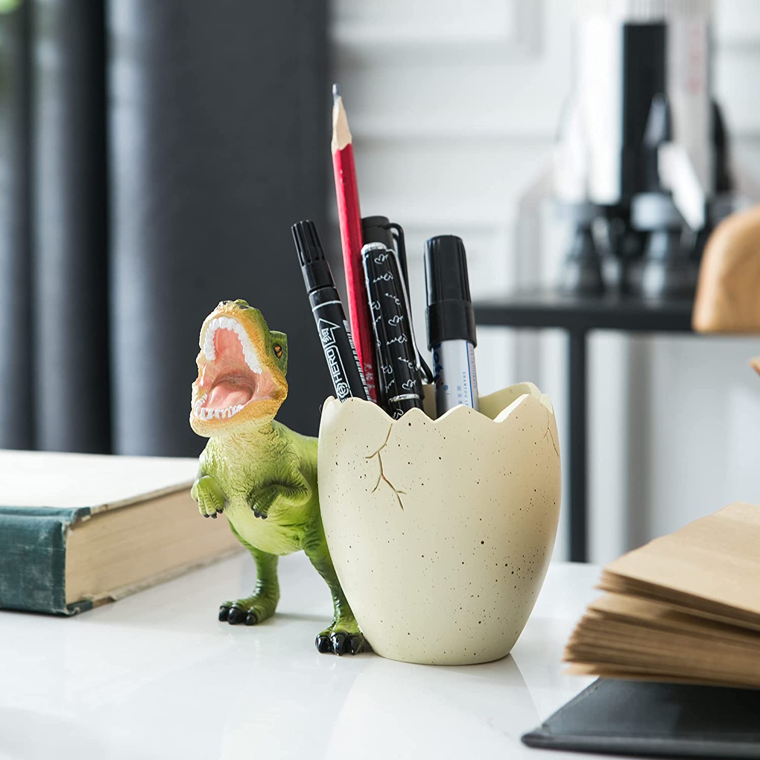 Lapicero Dinosaurio Huevo Soporte Oficina