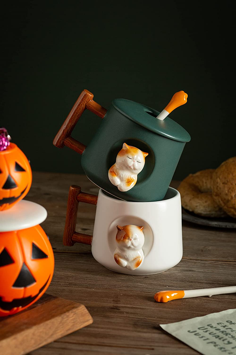 Taza Gato Con Cuchara 3D