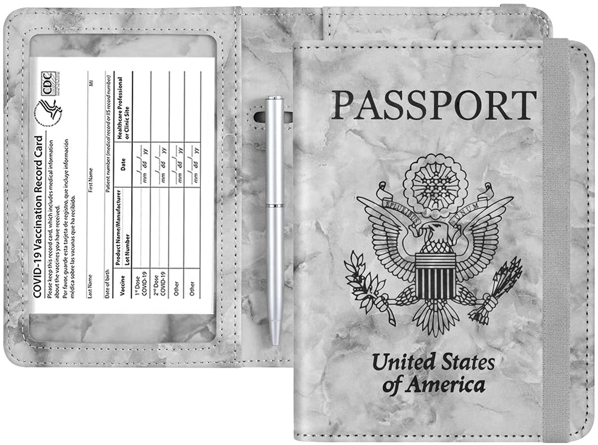 Porta Pasaporte Marmol Gris