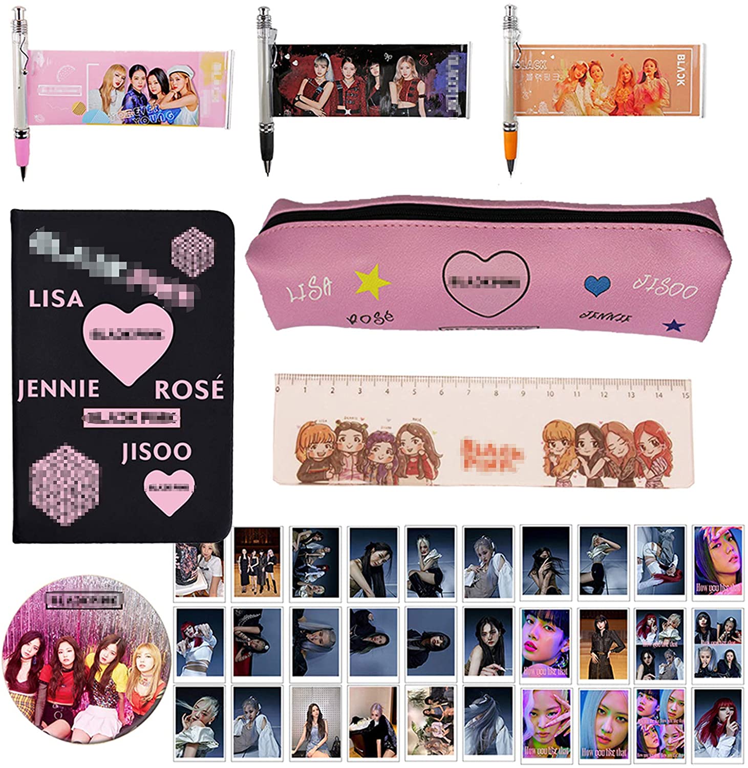 Black Pink Set Oficina Lapicera Cuaderno