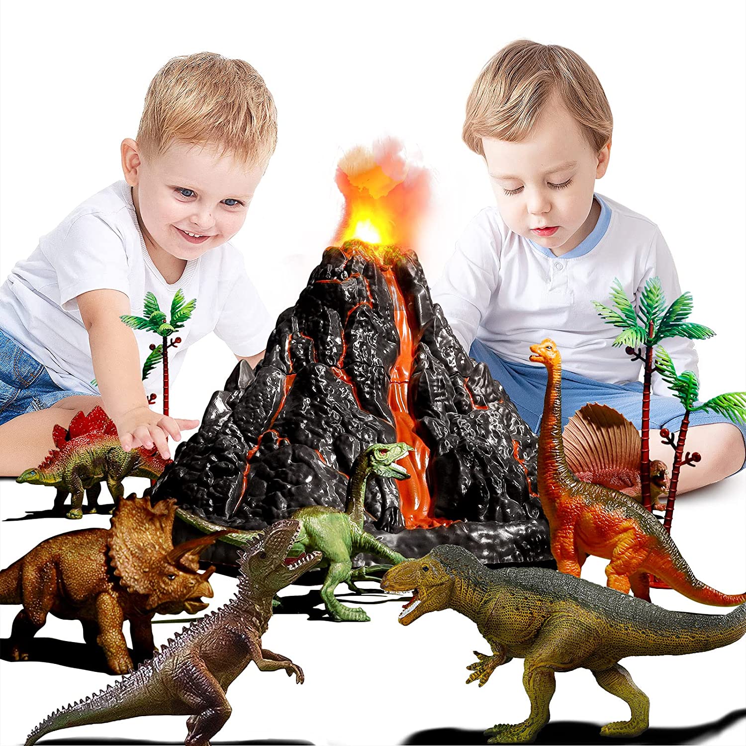 Dinosaurio Set Con Volcan Juguete