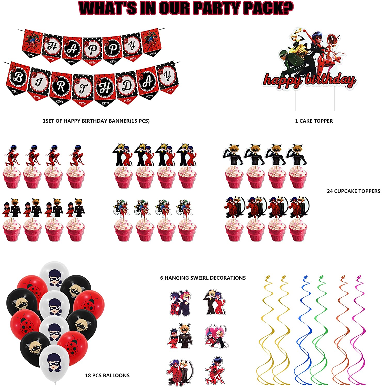 Miraculous Lady Bug Suministros Para Fiestas