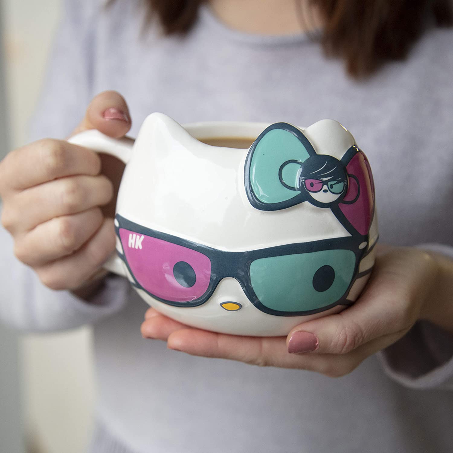 Hello Kitty Taza Con Gafas