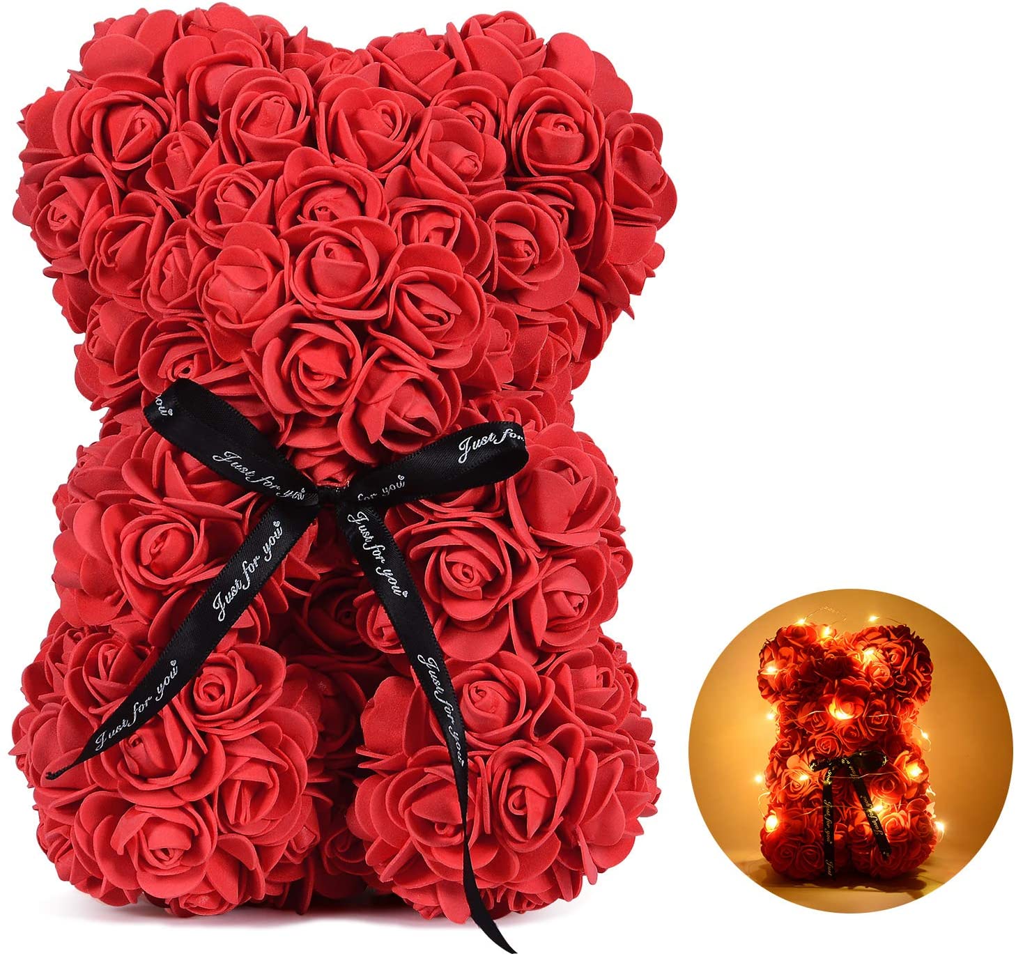 Oso De Rosas Rojas Luz Osito De Rosas Flor