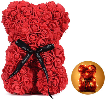 Oso De Rosas Rojas Luz Osito De Rosas Flor