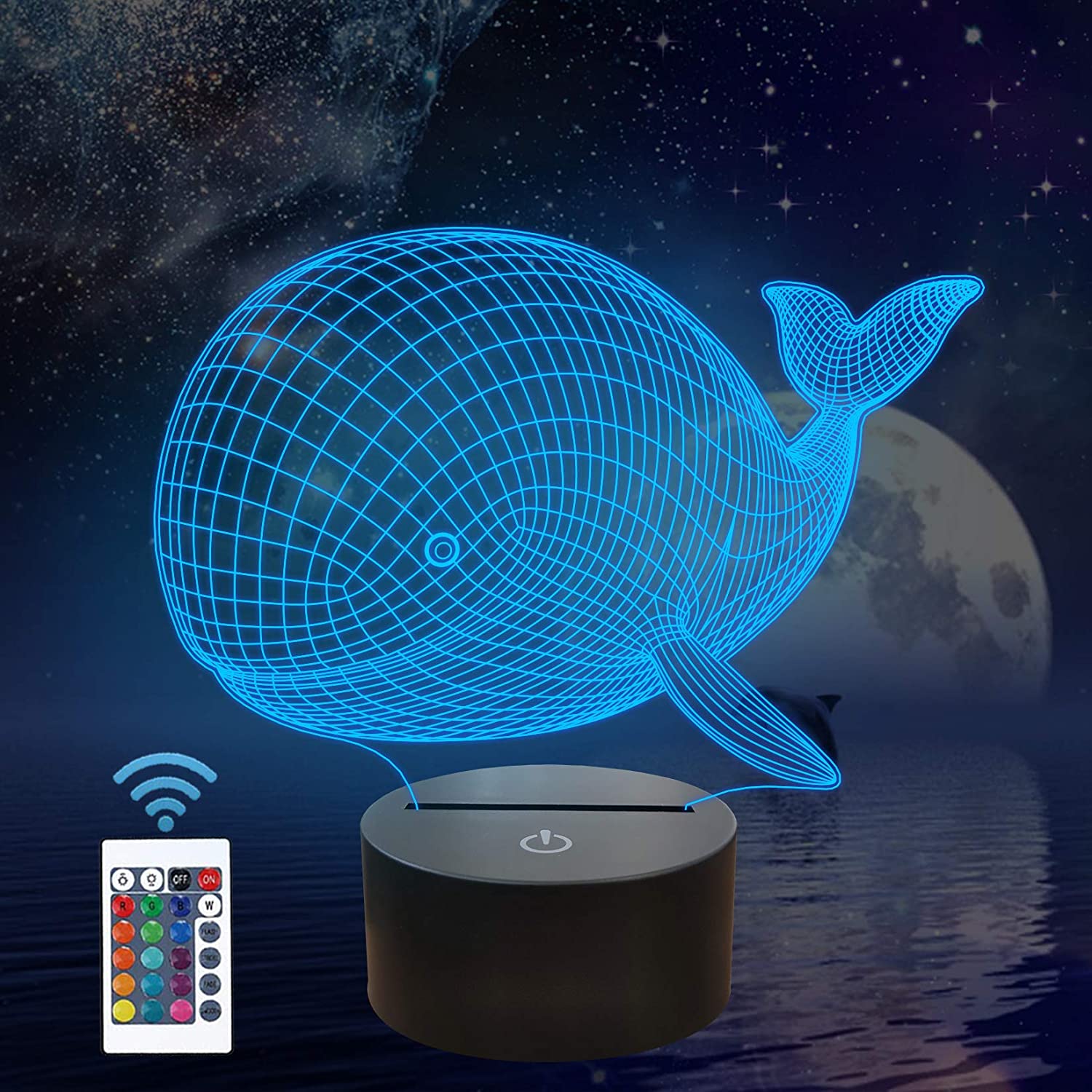 Ballena Lampara 3d Holografica