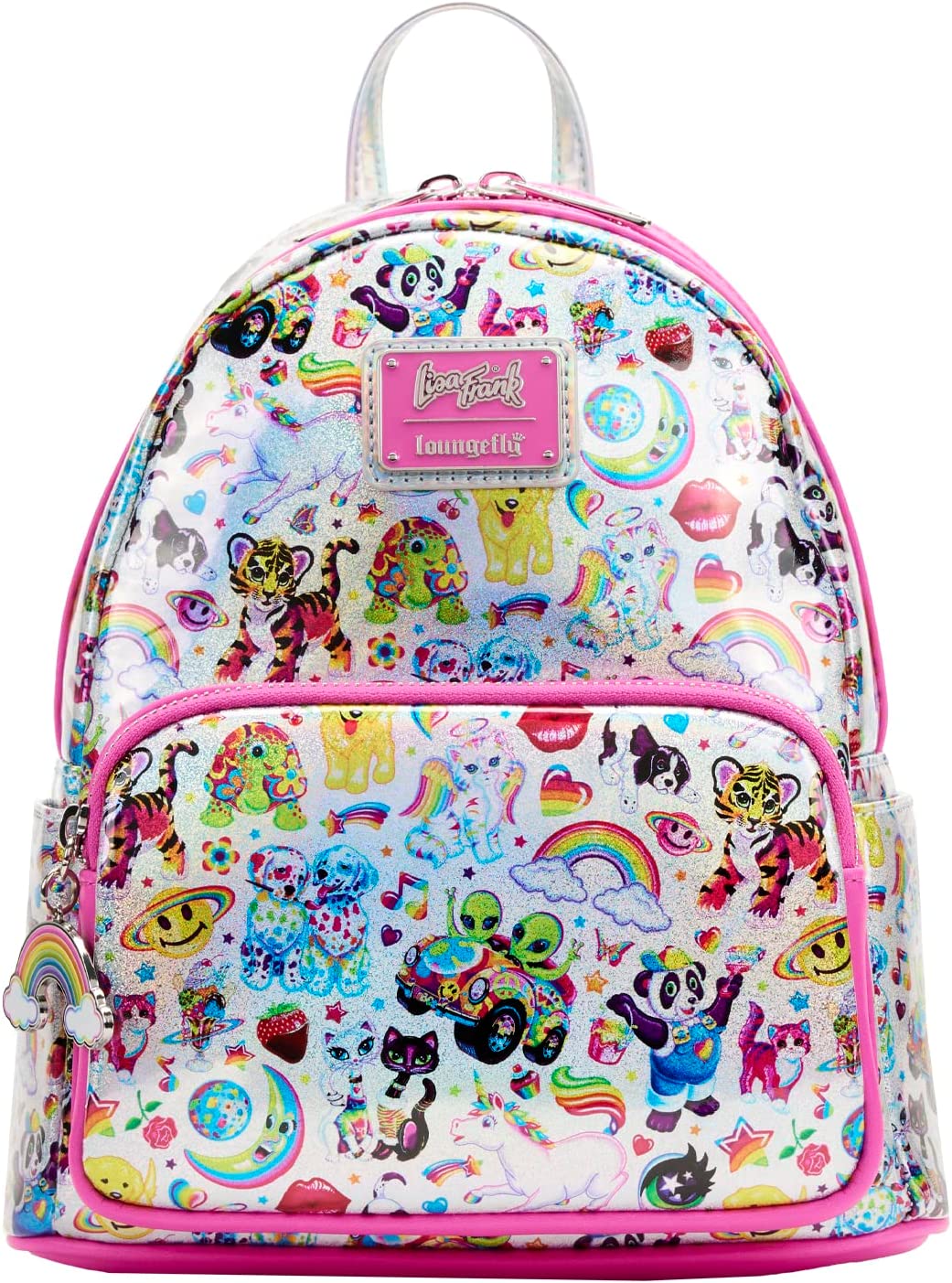 Lisa Frank Mochila Plateada Iconos