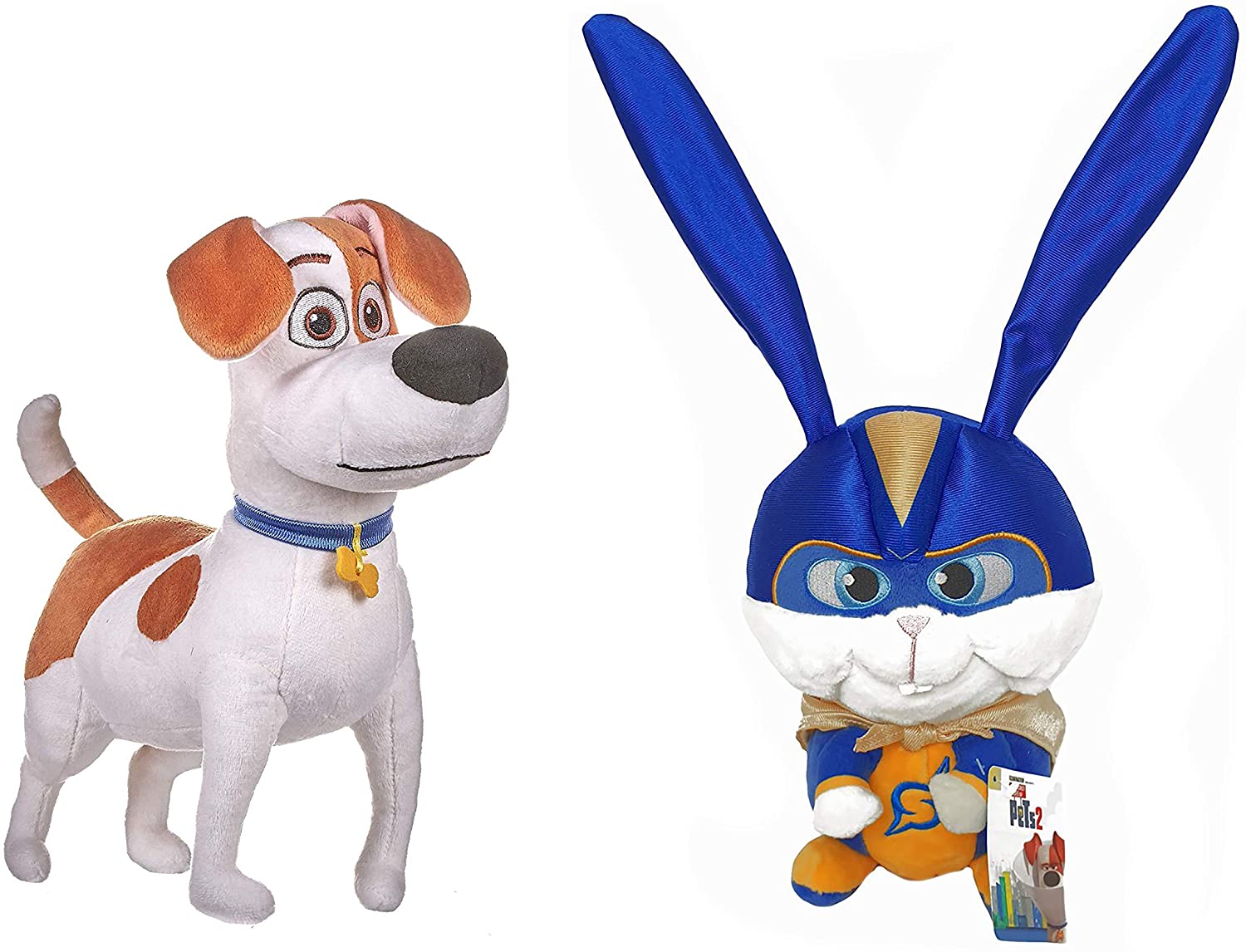 Secret Life Of Pets 2 - 25cm 10" - Max & Super Snowball Peluches Set
