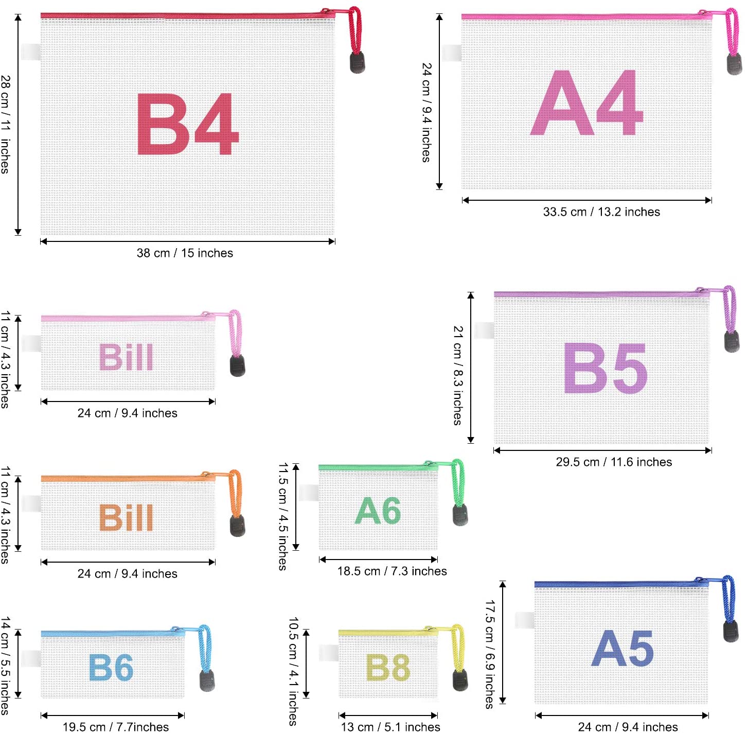 Paquete 18 Bolsas Lapiceras Colores Transparente