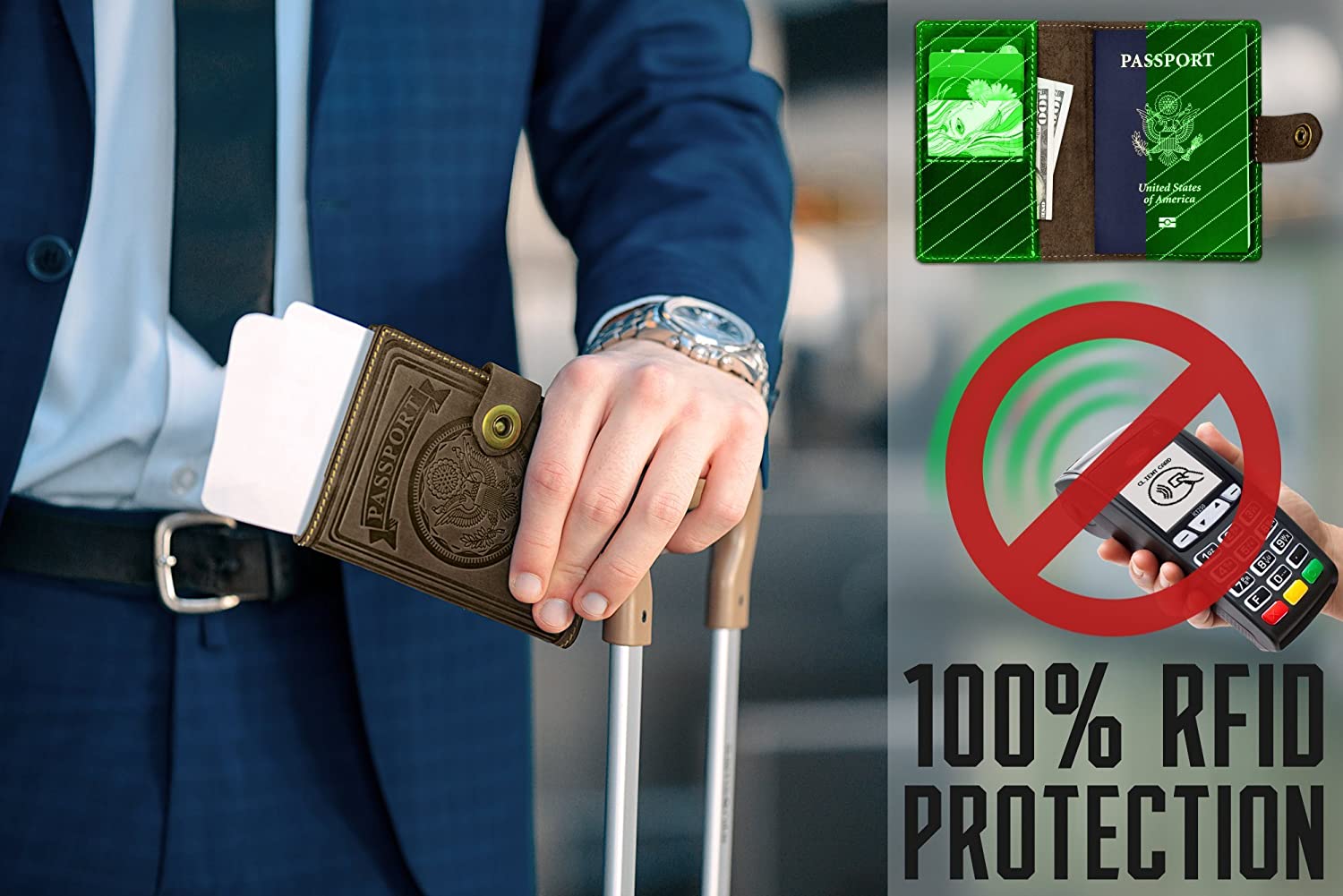 Porta Pasaporte Caballero Cartera