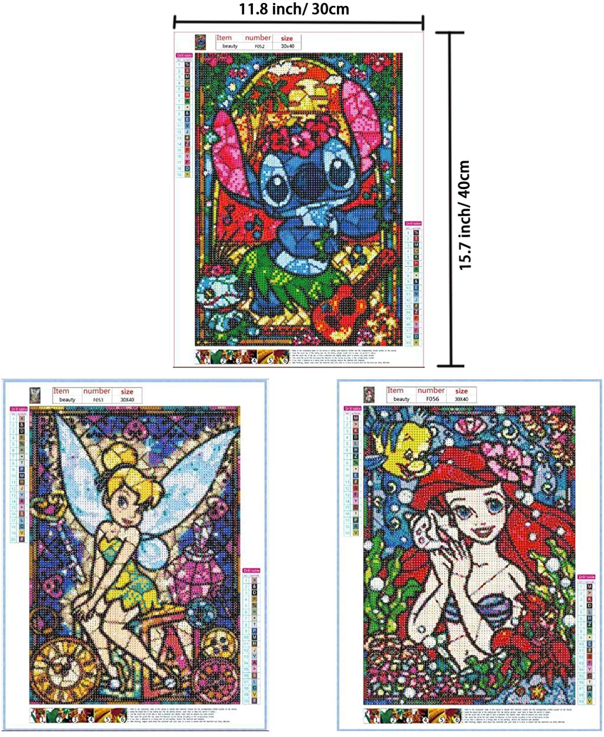 Diamond Painting Disney Lienzo 3 Piezas Cristal
