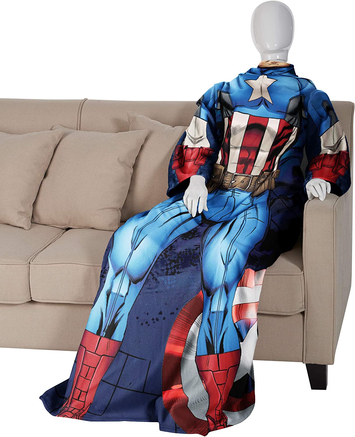 Marvel Capitan America Cobija Con Mangas