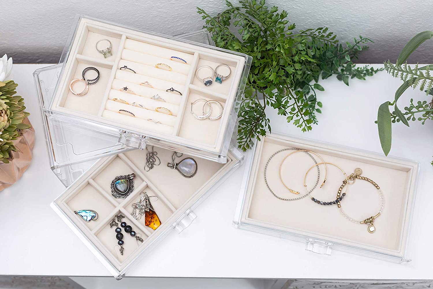 Caja Joyero Acrilico Con Cajones