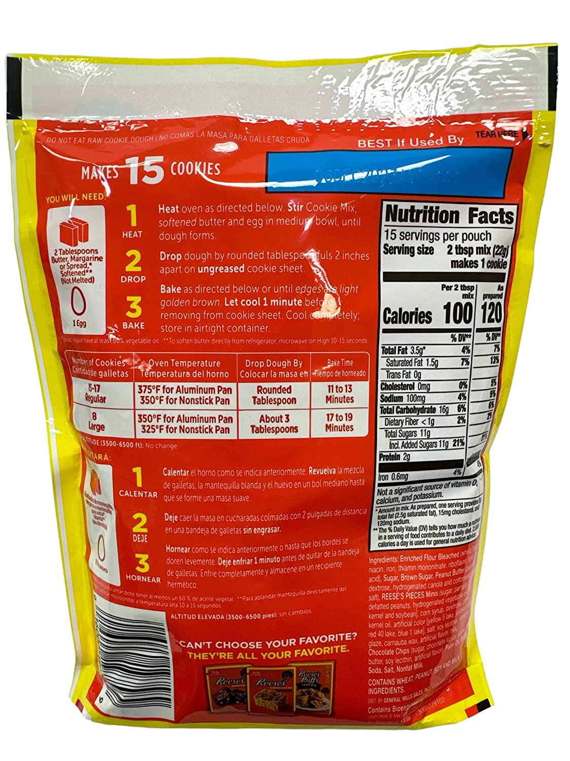 Reese's Pieces Cookie Mix Paquete Mezcla De Galleta