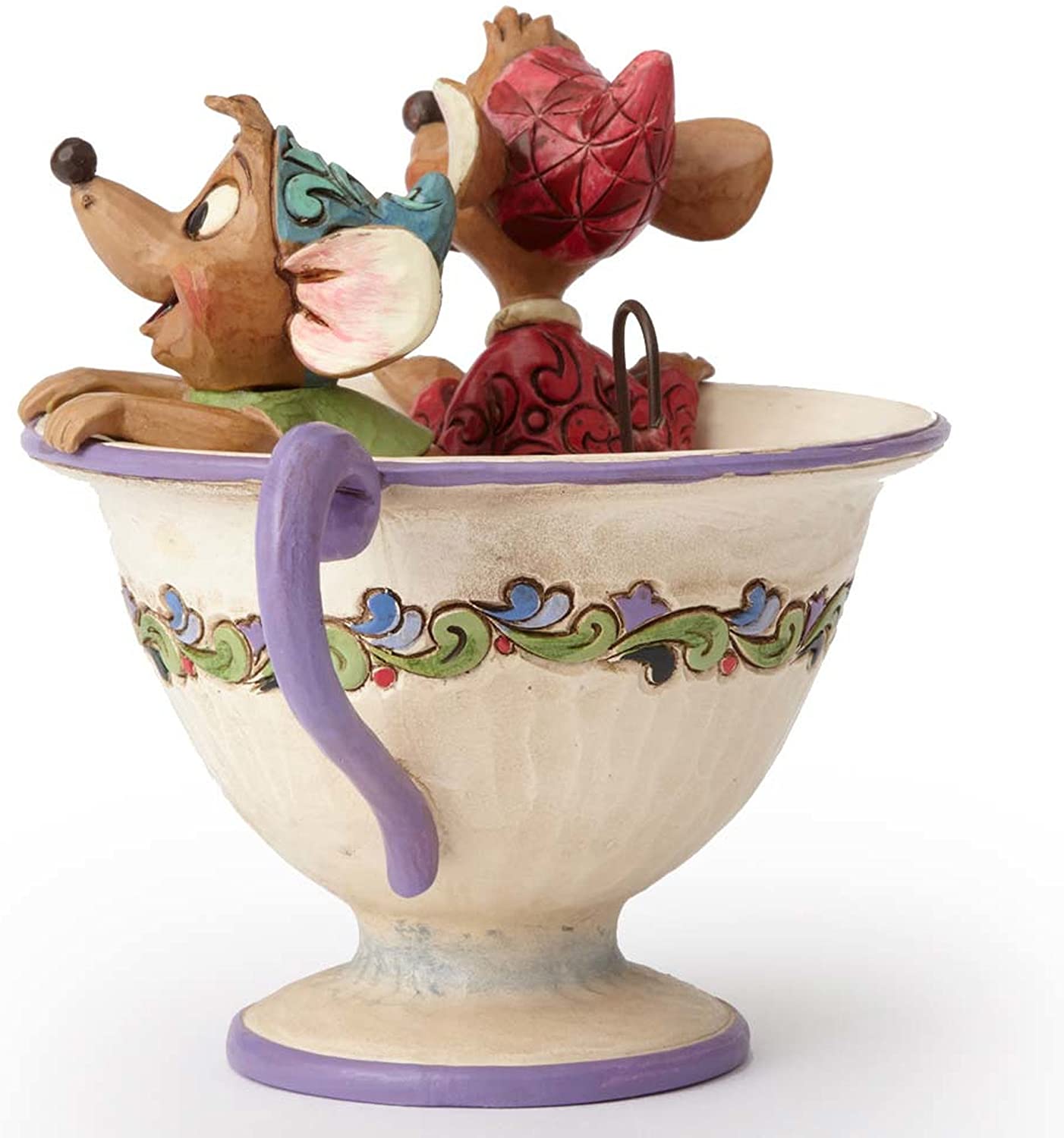 Cenicienta Taza Decorativa Jaq y Gus Figura Resina de Piedra