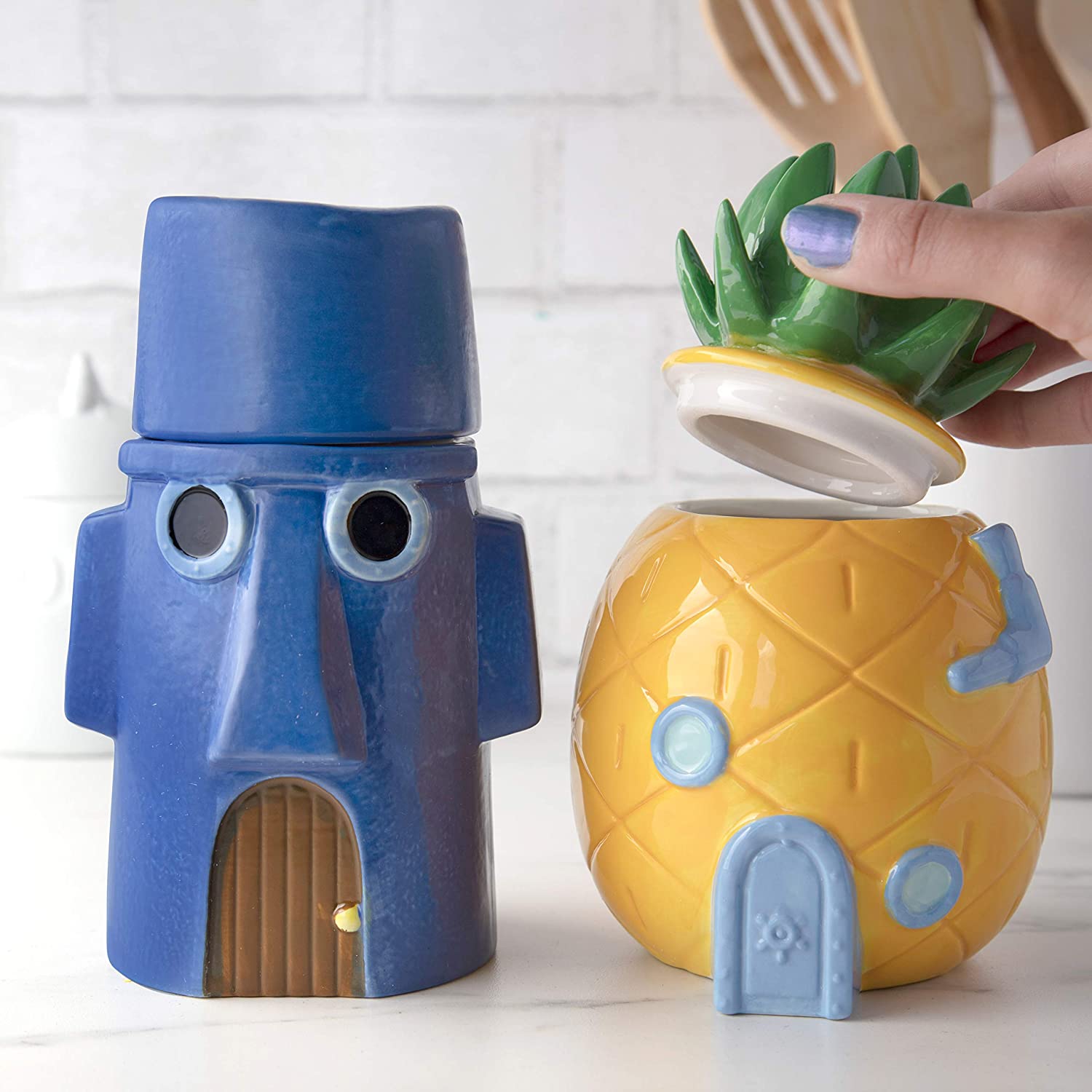 Bob Esponja Recipientes Cocina Ceramica Galletero