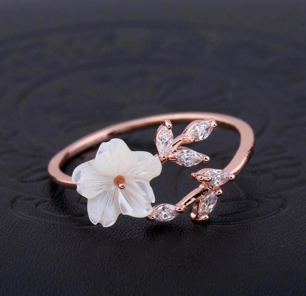 ANILLO PEARL FLOWER RING FLOR BLANCA