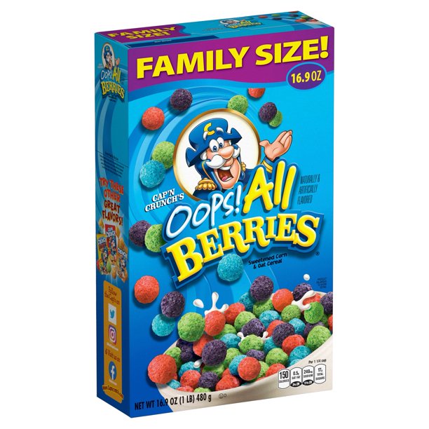 Cap'n Crunch Cereal Oops All Berries Cereal, 16.9 oz