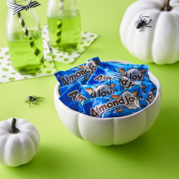 ALMOND JOY, Coconut and Almond Chocolate Snack Size Candy Bars, Halloween, 20.1 oz
