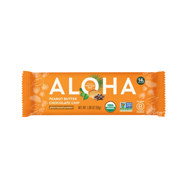 ALOHA Organic Peanut Butter Chocolate Chip Protein Bars - Paquete de 4
