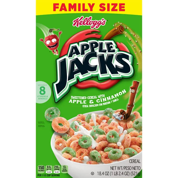 Kellogg's Apple Jacks Breakfast Cereal, Original, 18.4 Oz, Box