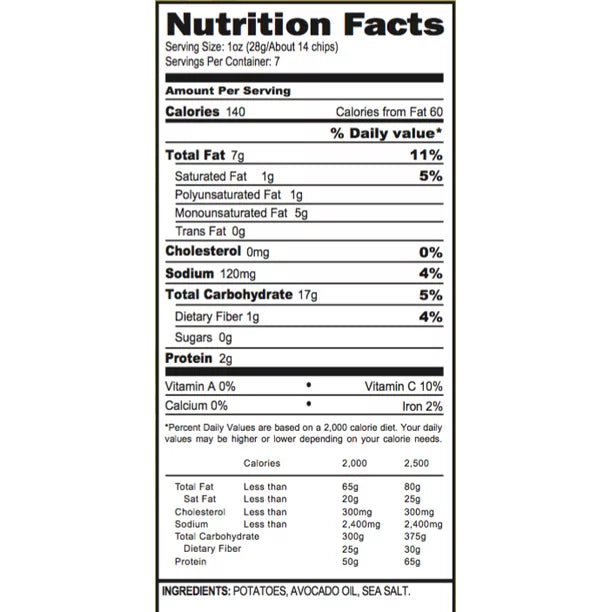 Boulder Canyon Sea Salt Avocado Oil Canyon Cut Kettle Cooked Potato Chips, 7 Oz.