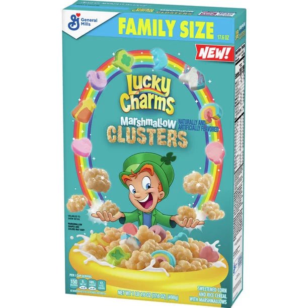 Lucky Charms Marshmallow Clusters Breakfast Cereal, 17.6oz