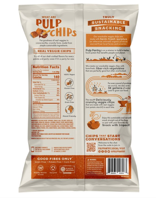Pulp Pantry Barbecue Pulp Chips - 5oz