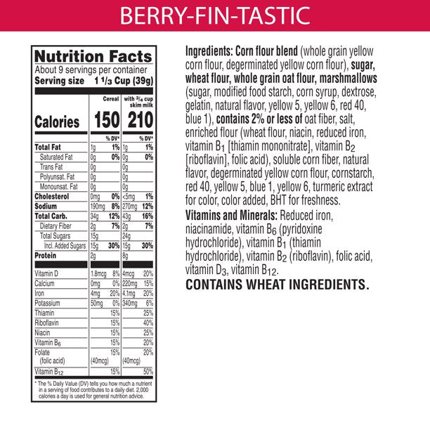 Kellogg's Pinkfong Baby Shark Breakfast Cereal, Berry Fin-Tastic con Malvaviscos, 13.2 Oz, Box