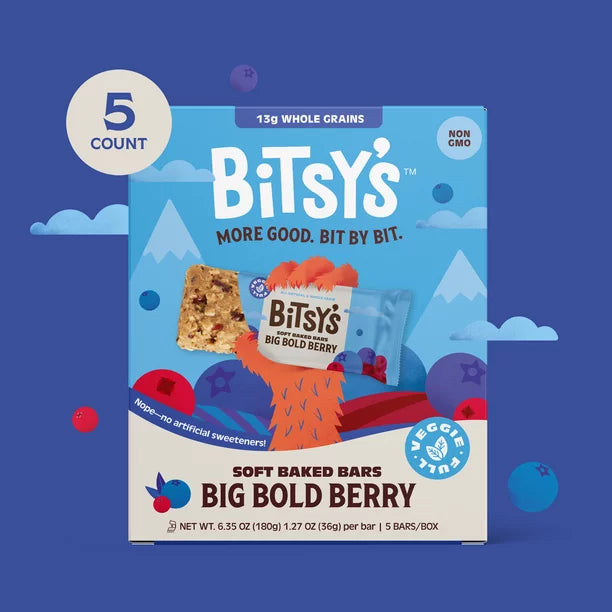 Bitsy's Soft Baked Bars, Big Bold Berry, Snack Bars, 5 barras