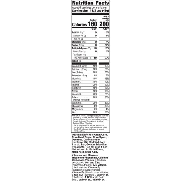 Boo Berry Breakfast Cereal, 9.6 oz Box