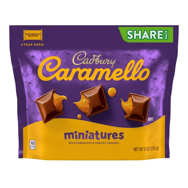 CADBURY, CARAMELLO Miniatures Milk Chocolate and Caramel Candy Bars, 8oz