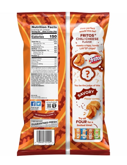 Lay's® Kettle Cooked Fritos® Potato Chips Sabor a Chili Cheese