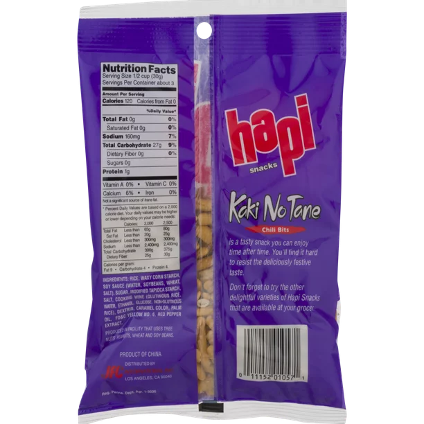 Hapi Snacks Chili Bits Kaki No Tane, 3 oz