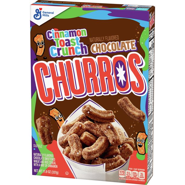 Chocolate Churros Cinnamon Toast Crunch Breakfast Cereal, 11.9 OZ Cereal Box